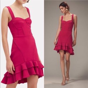 Jonathan Simkhai ruffle hem bustier dress